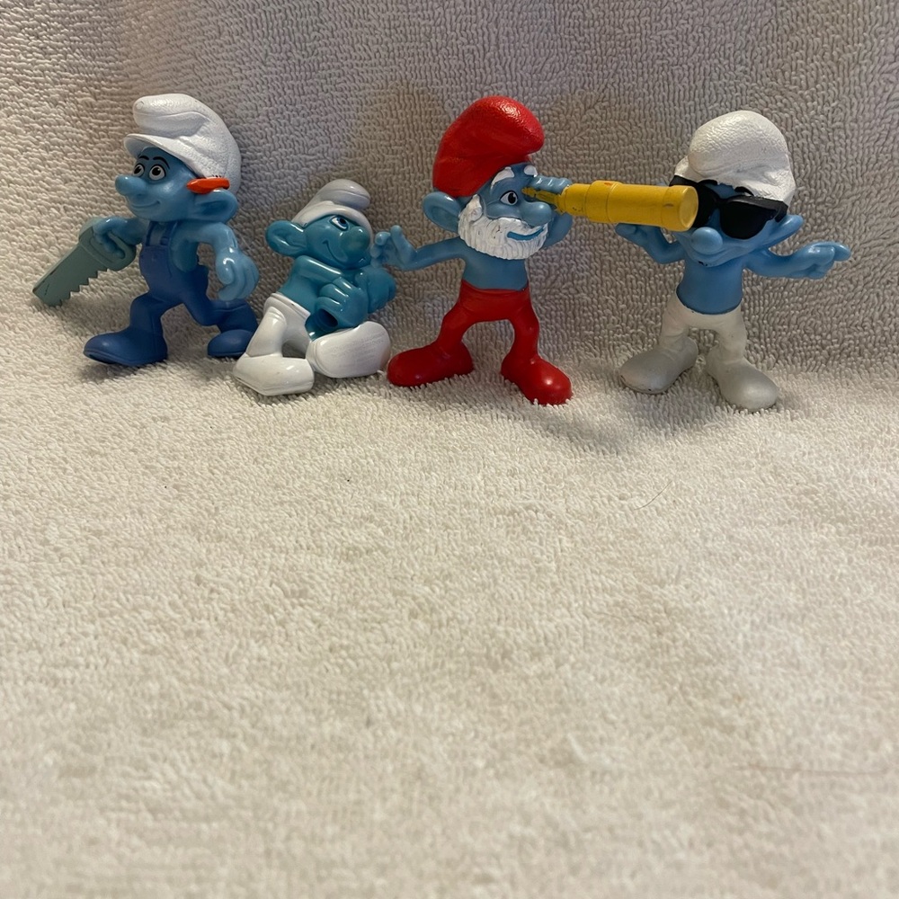 McDonald's Smurfs Action Figures - Blue, Red, Yellow